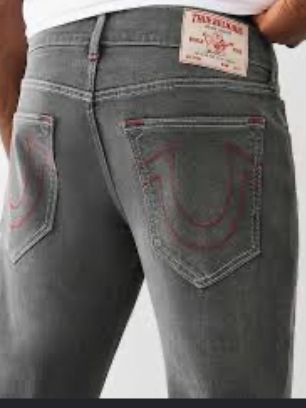 True Religion Ricky Relaxed Straight Jeans Men’s W40 Gray NWT